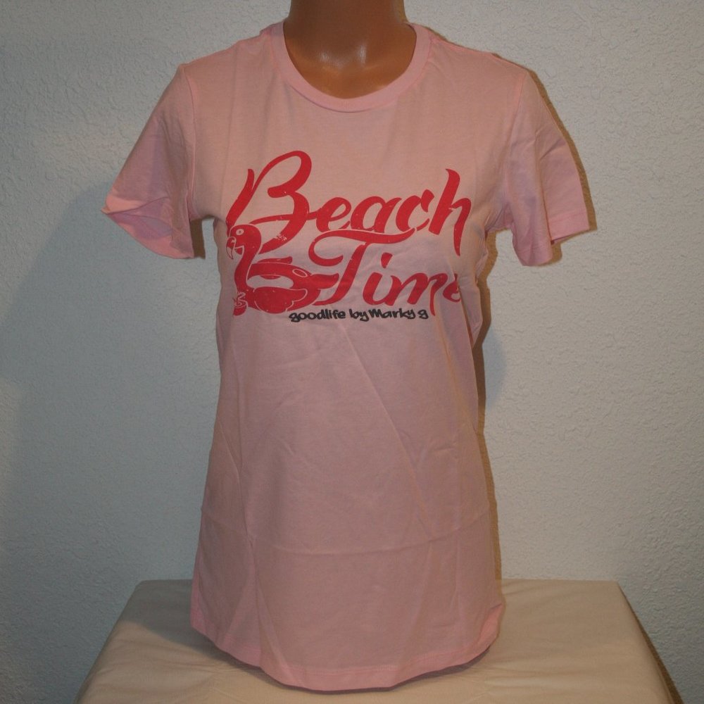 MARKY G Pink Large Beach Time T-Shirt Chest: 36" NEW Short Sleeve Tee Womens